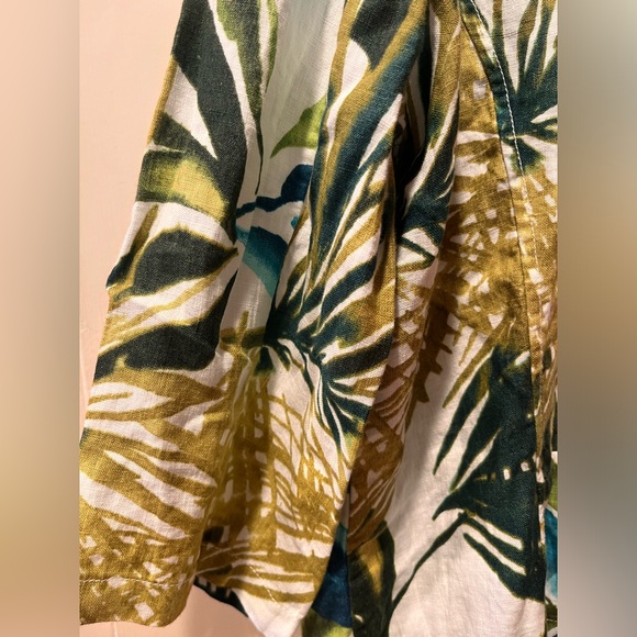 Chico’s Linen Collar Printed 3/4 sleeve Jacket Multi Size 3 - Picture 7 of 16